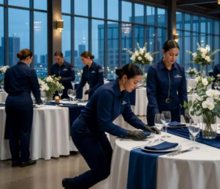 Zespół NAXSOL ENTERPRISES LTD koordynujący przebieg dużego wydarzenia na hali eventowej